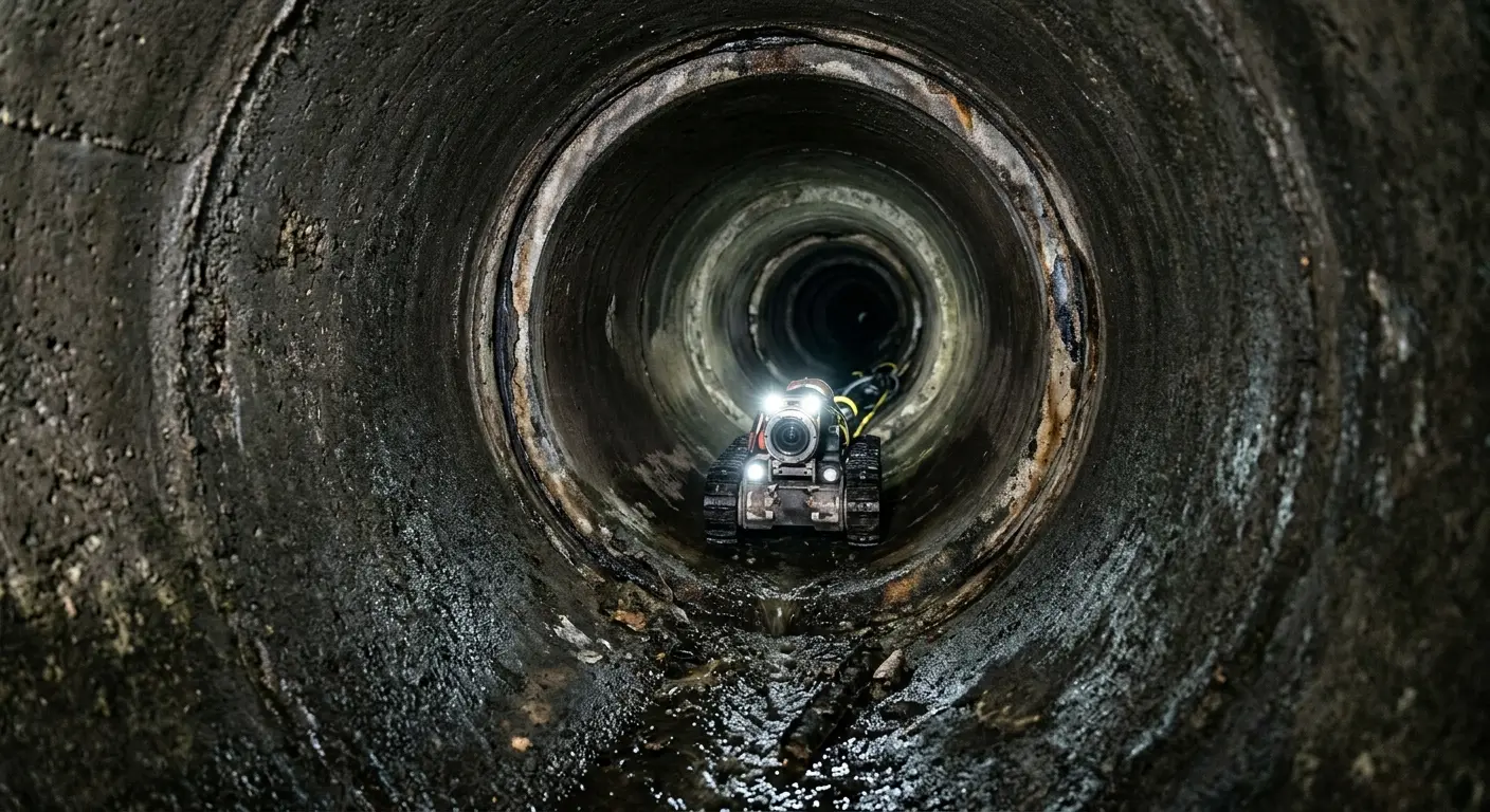 Robotic sewer camera inspecting pipe interior for Drain Snake Service in Eastlake